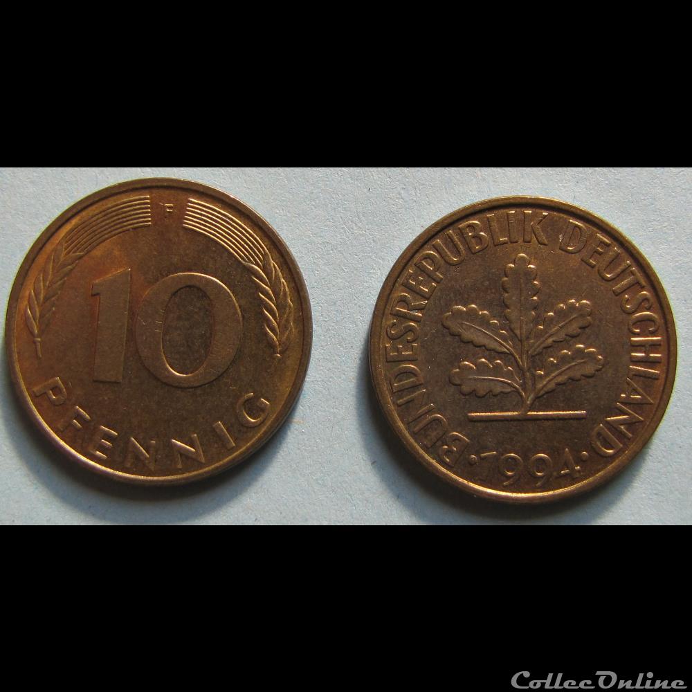 10 pfennig 1994 F monnaie monde allemagne 10 pfennig 1994 f