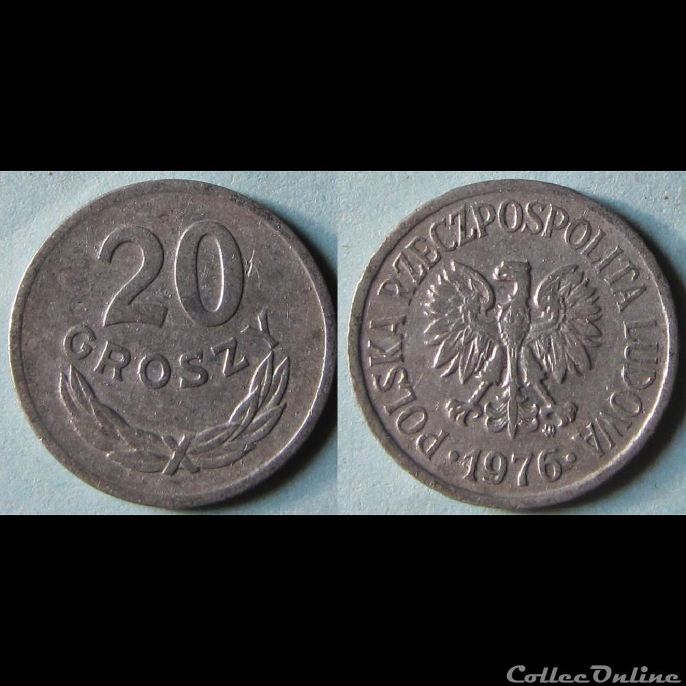 20 groszy 1976 monnaie monde pologne 20 groszy 1976