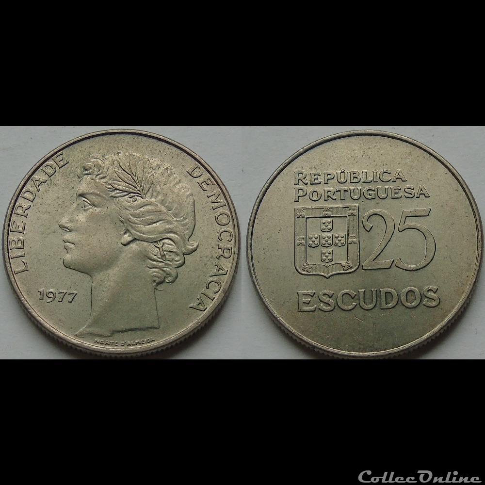25 escudos 1977 monnaie monde portugal 25 escudos 1977