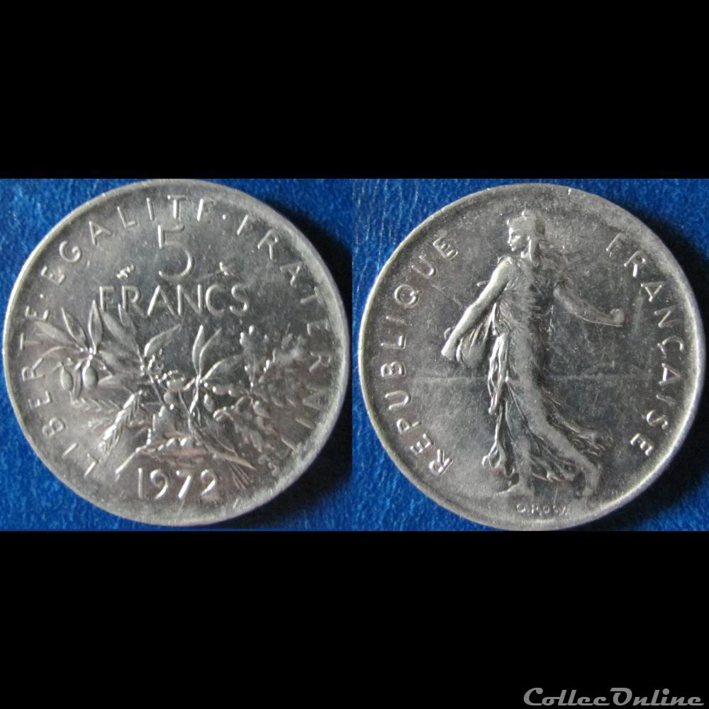 5 francs Semeuse 1972 monnaie france moderne 5 francs semeuse 1972