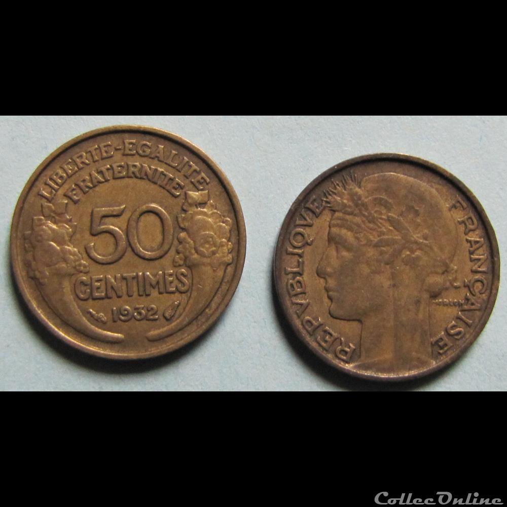 50 centimes MORLON (2 et 9 ouverts) 1932 monnaie france moderne 50 centimes morlon 2 et 9 ouverts 1932