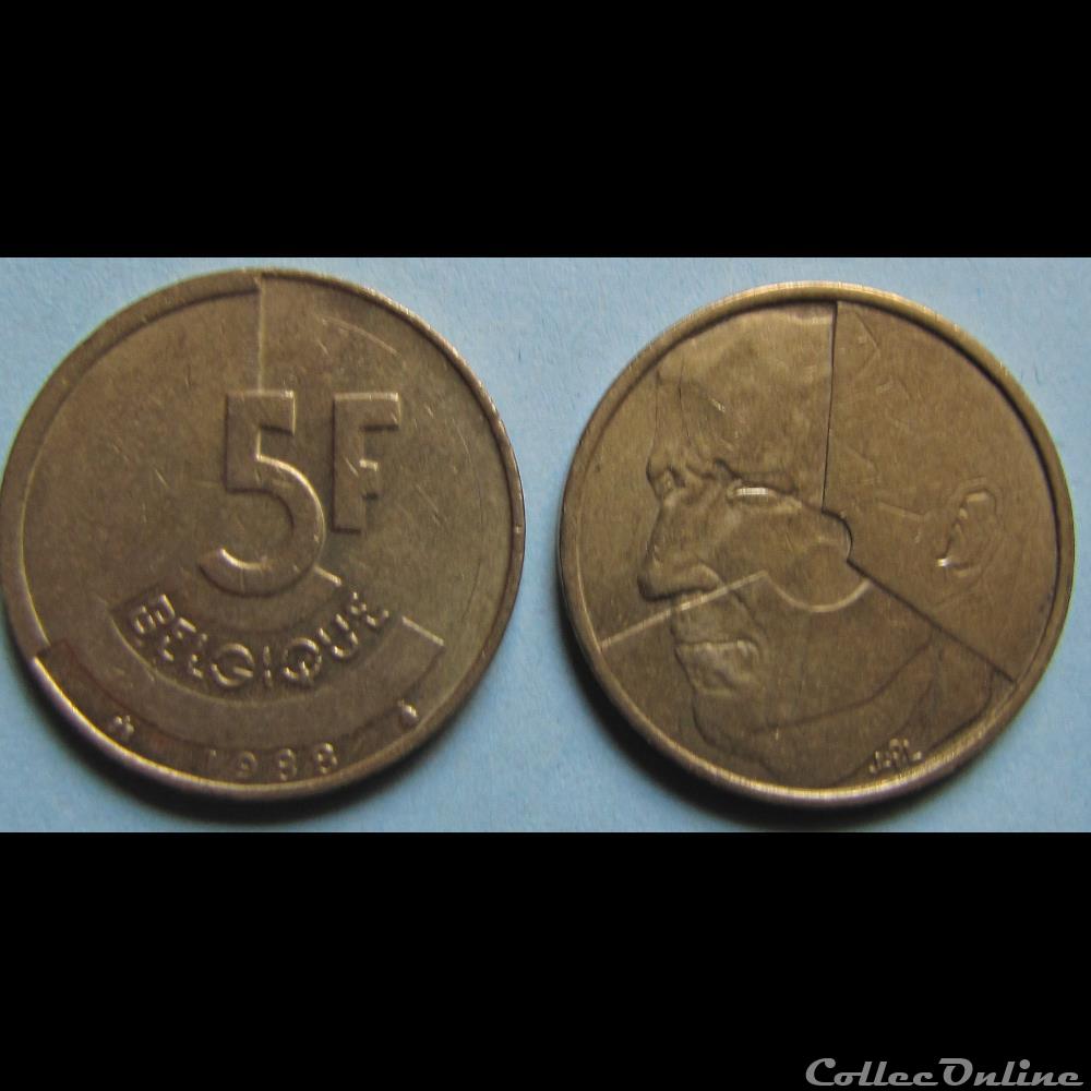 5 francs Baudouin Ier 1988 monnaie monde belgique 5 francs baudouin ier 1988