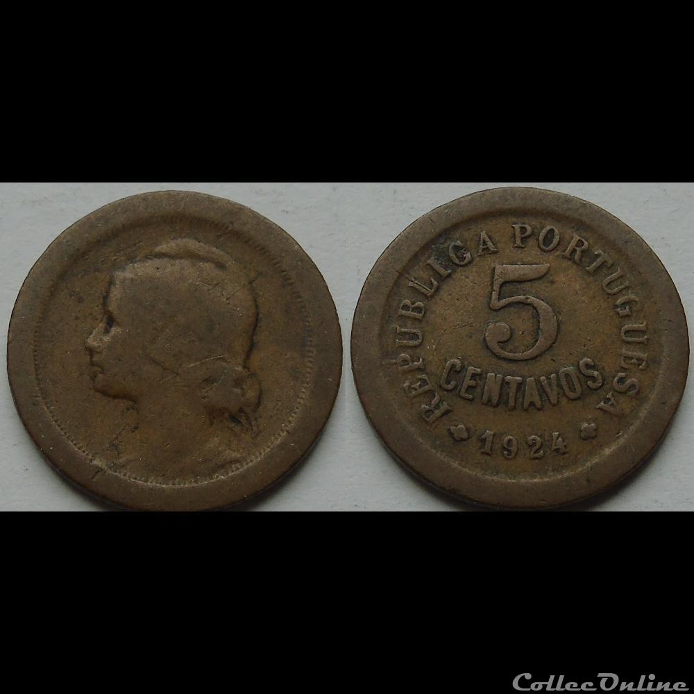 5 centavos 1924 monnaie monde portugal 5 centavos 1924