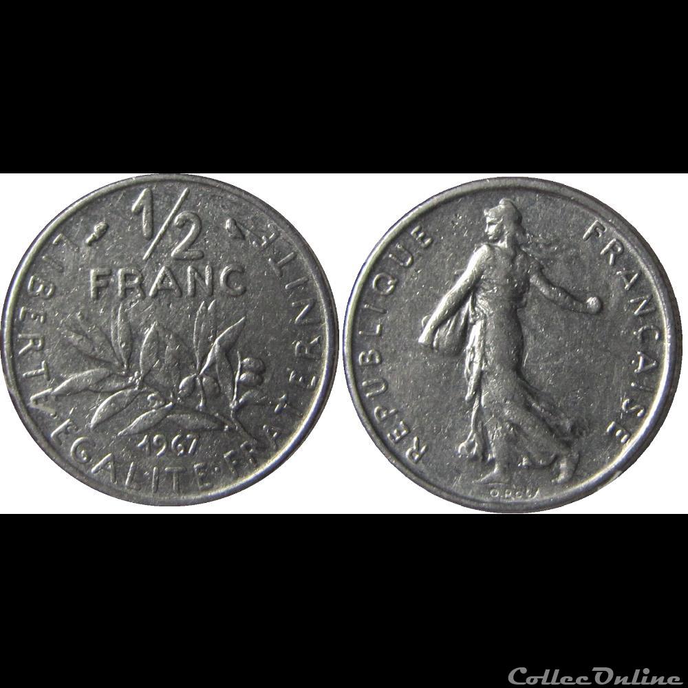 1/2 franc Semeuse 1967 monnaie france moderne 1 2 franc semeuse 1967