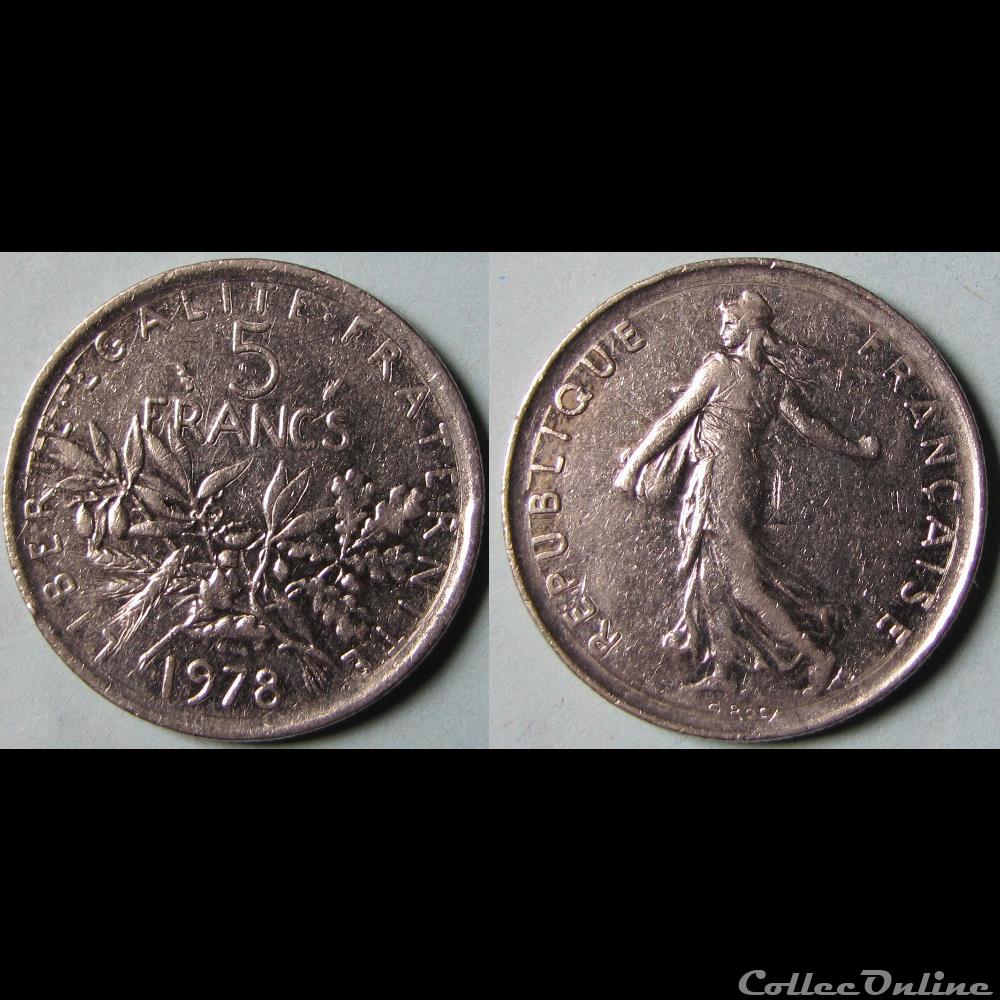 monnaie france moderne 5 francs semeuse 1978