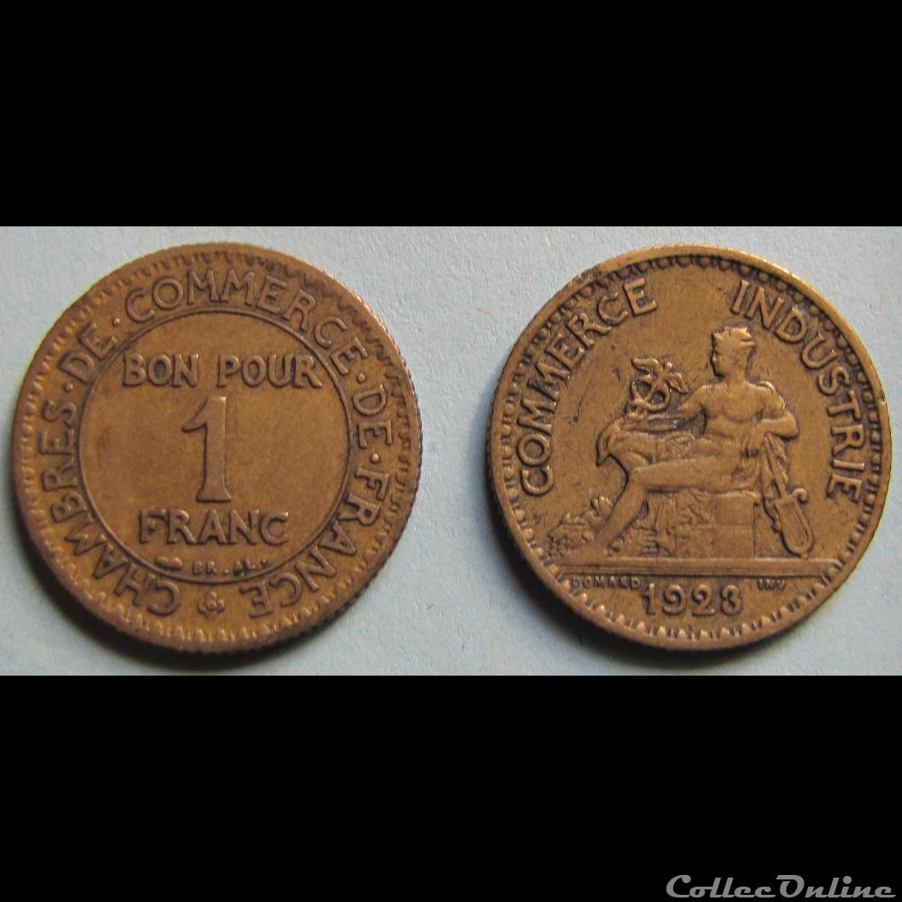 1 franc chambres de commerces de France 1923 monnaie necessite 1 franc chambres de commerces de france 1923