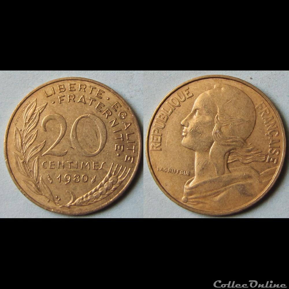 monnaie france moderne 20 centimes marianne 1980