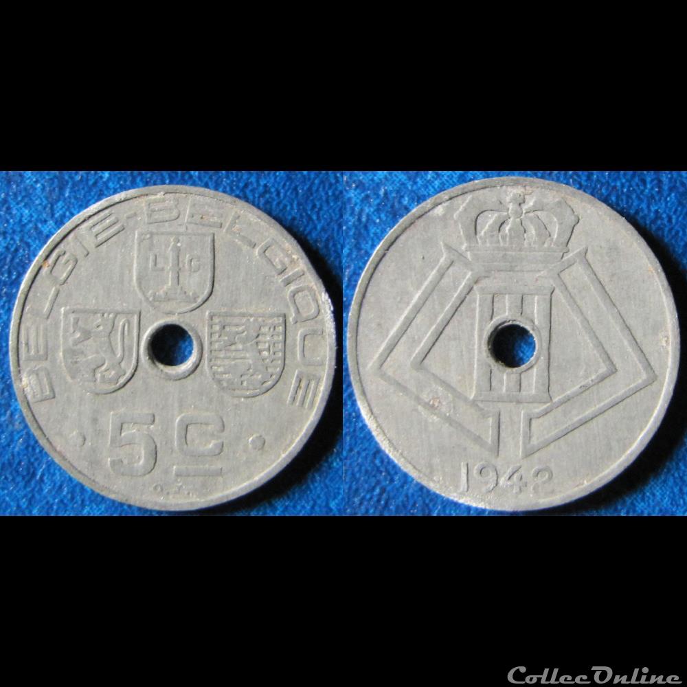 5 centimes Léopold III (type Jespers, nr) 1942 monnaie monde belgique 5 centimes leopold iii type jespers nr 1942