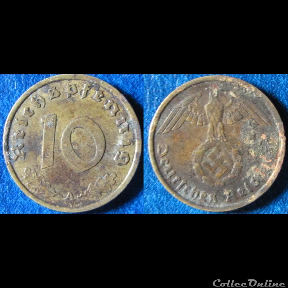 10 reichspfennig 1938 A monnaie monde allemagne 10 reichspfennig 1938 a