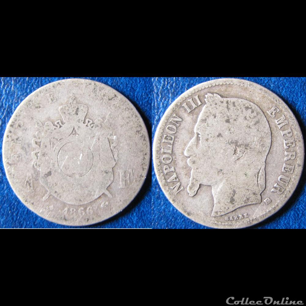 1 francs Napoléon III 1866 BB monnaie france moderne 1 francs napoleon iii 1866 bb