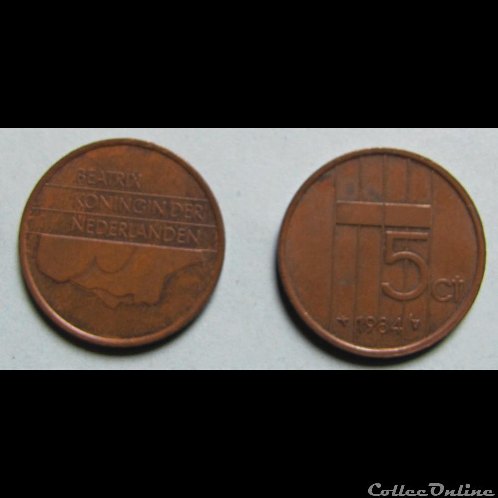 5 centimes Béatrix 1984 monnaie monde pay ba 5 centimes beatrix 1984