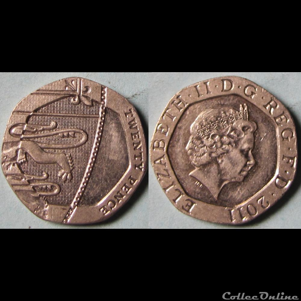 20 pence Elizabeth II (4ème effigie, blason) 2011 monnaie monde royaume uni 20 pence elizabeth ii 4eme effigie blason 2011
