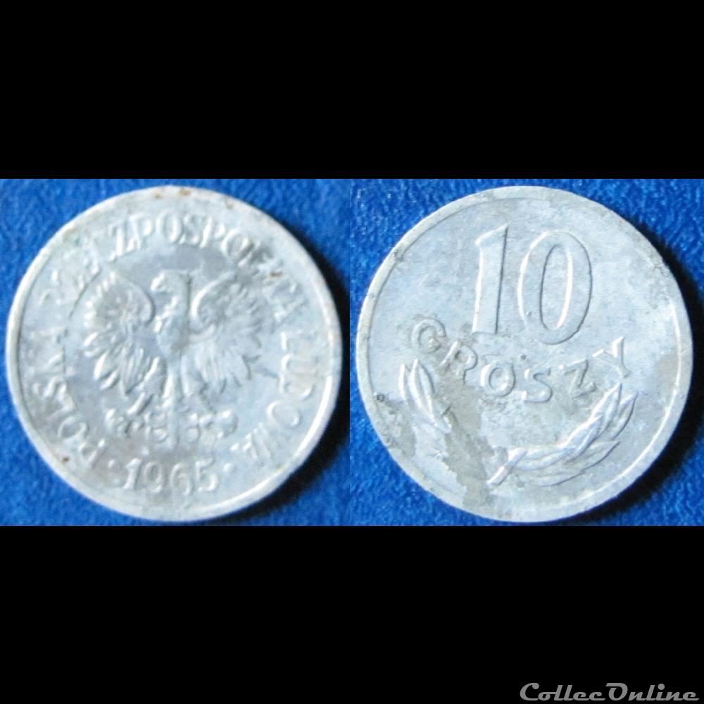 10 groszy 1965 monnaie monde pologne 10 groszy 1965