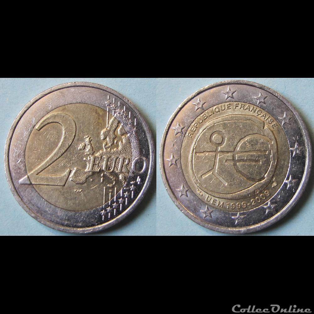 Piece 2 Euros Uem 2009 France Valeur 2 euros Union économique et monétaire 2009 - Monnaies - Euros