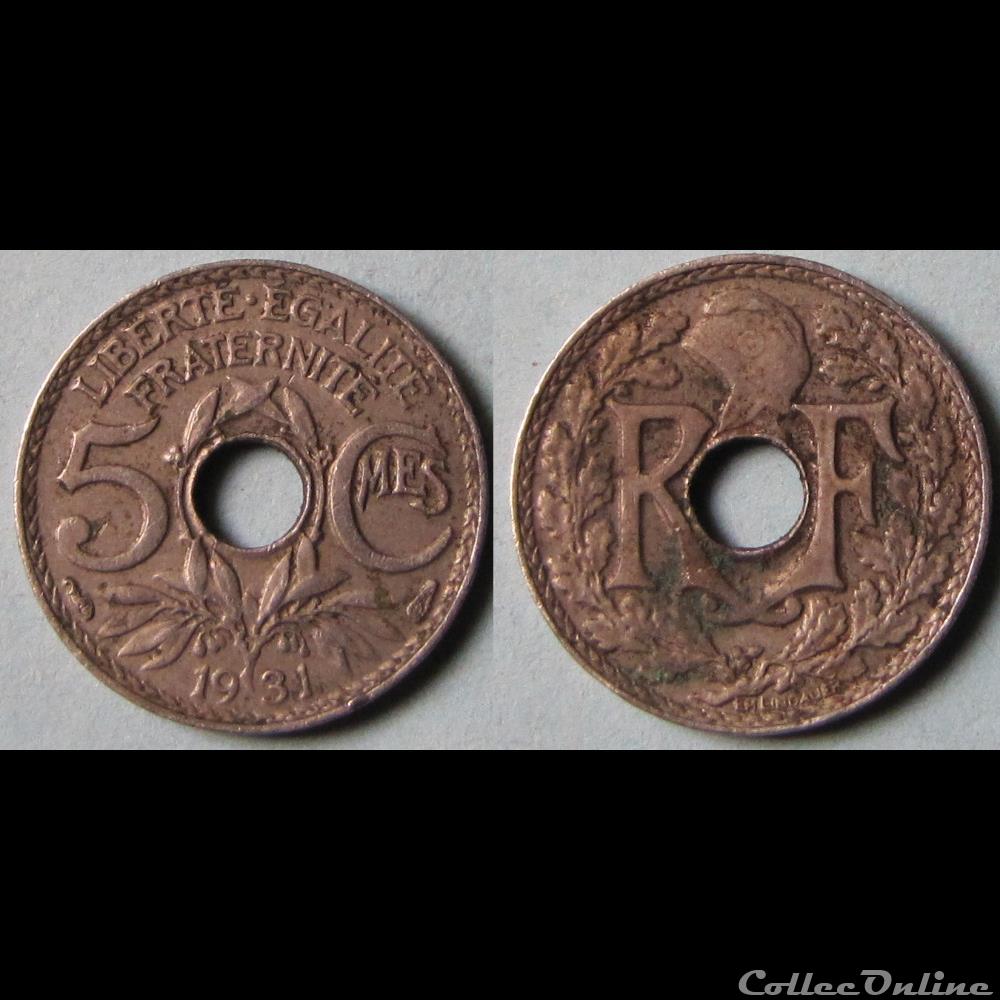 5 centimes Lindauer (petit module) 1931 monnaie france moderne 5 centimes lindauer petit module 1931