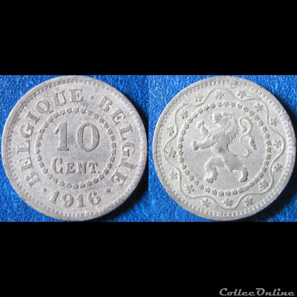 monnaie monde belgique 10 centimes albert ier occupation 1916