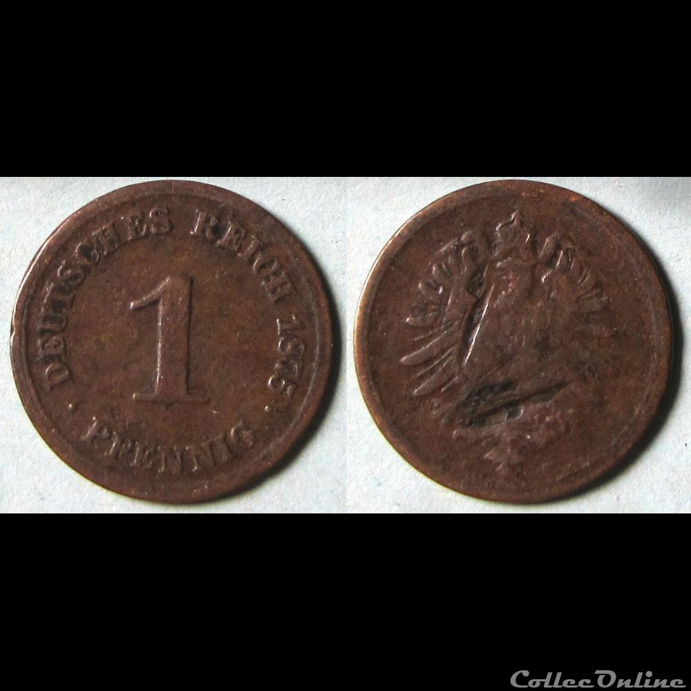 1 pfennig Wilhelm I (type 1) 1875 F monnaie monde allemagne 1 pfennig wilhelm i type 1 1875 f