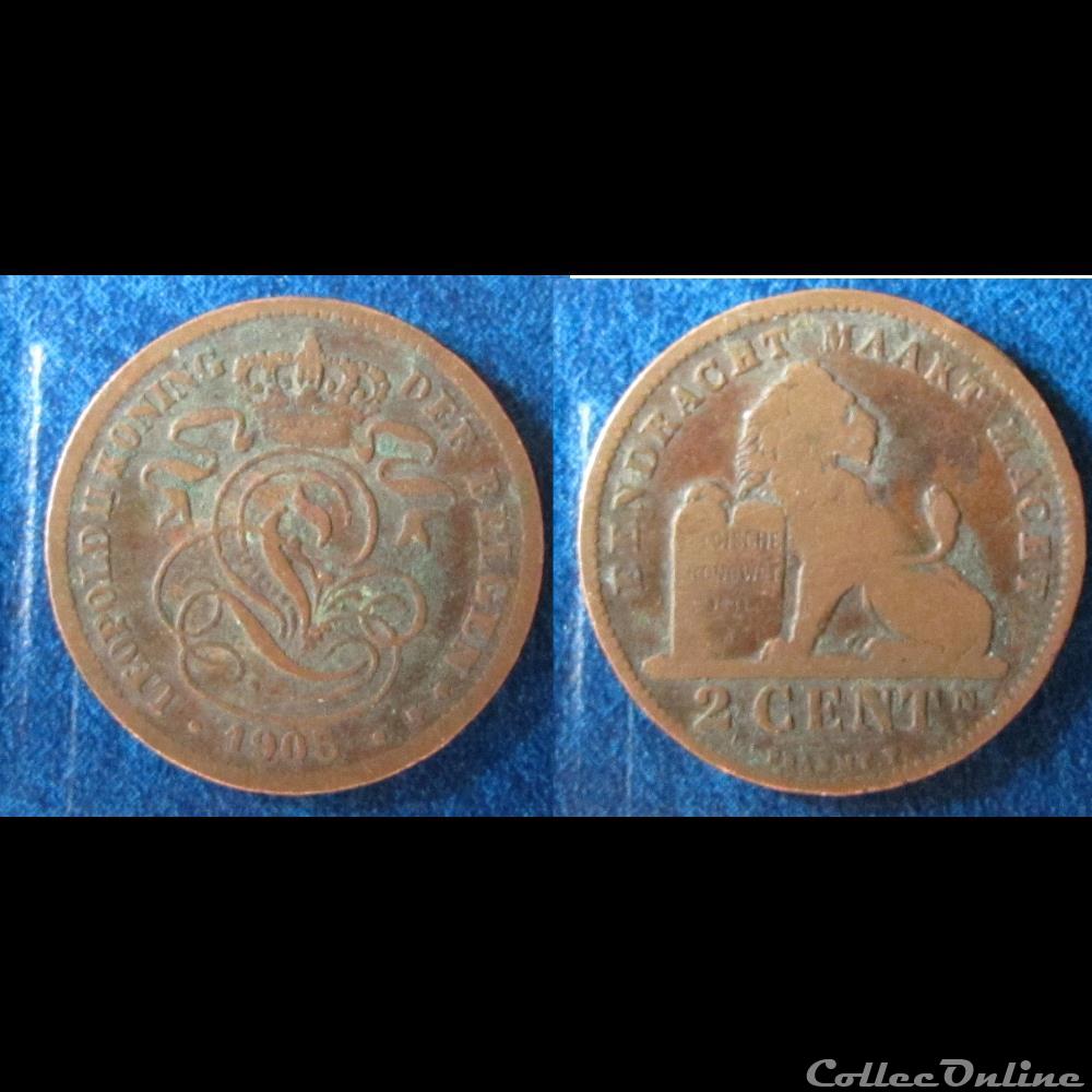2 centimes Léopold II 1905 monnaie monde belgique 2 centimes leopold ii 1905