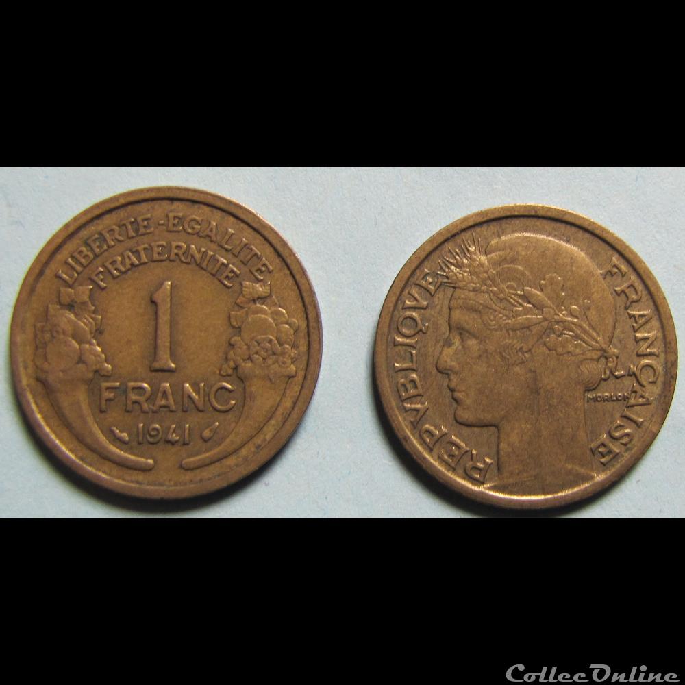 1 franc MORLON 1941 monnaie france moderne 1 franc morlon 1941