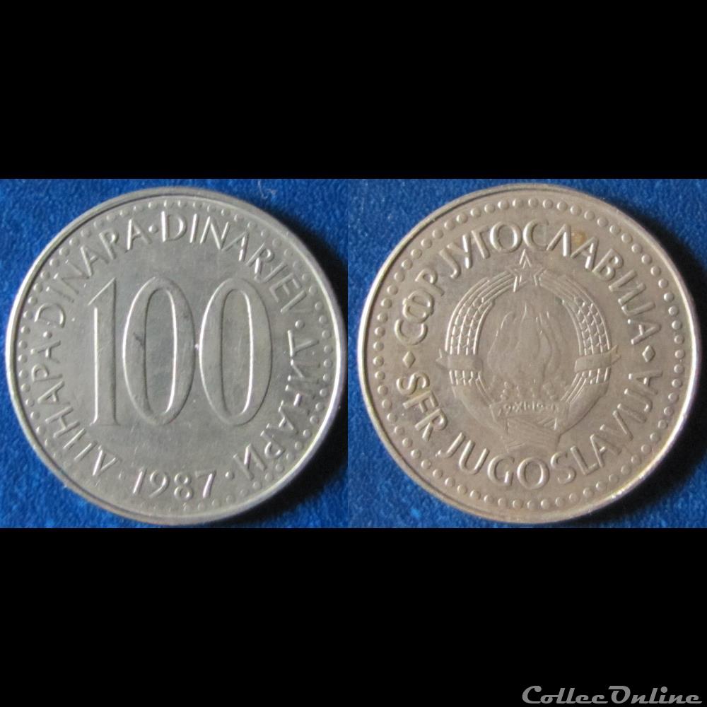 100 dinar 1987 monnaie monde yougoslavie 100 dinar 1987