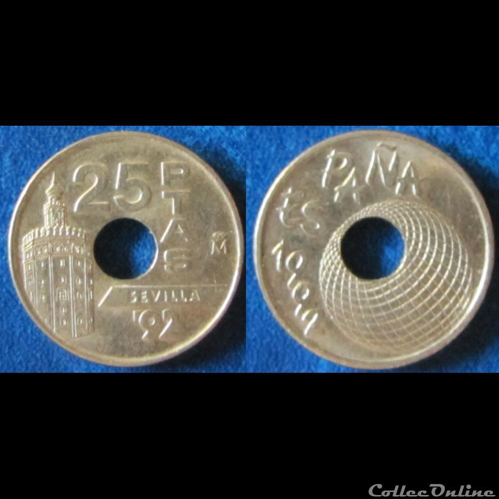 25 pesetas Sevilla '92 1992 monnaie monde espagne 25 pesetas sevilla92 1992