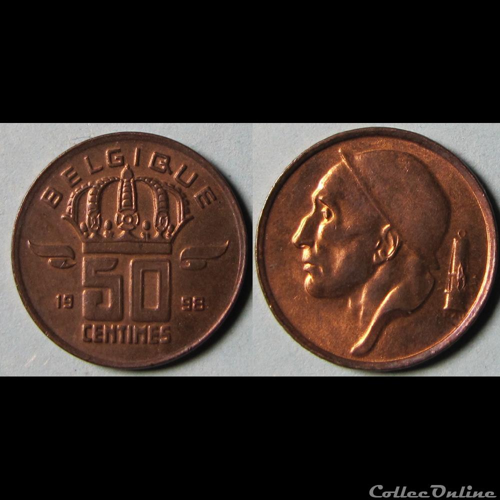 monnaie monde belgique 50 centimes type mineur fr 1998