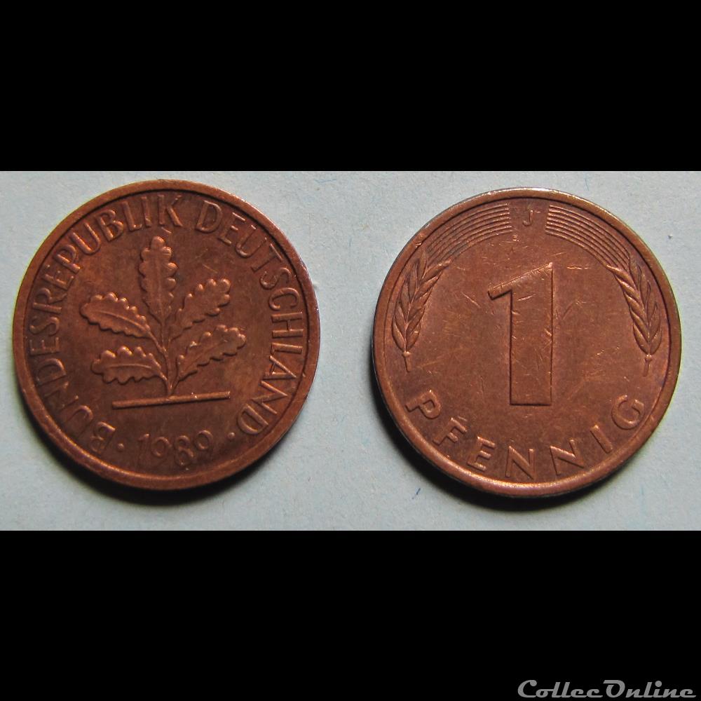 monnaie monde allemagne 1 pfennig 1989