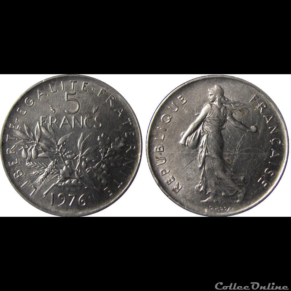 5 francs Semeuse 1976 monnaie france moderne 5 francs semeuse 1976