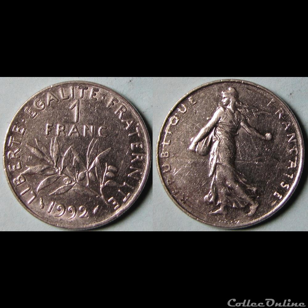 1 franc Semeuse 1992 monnaie france moderne 1 franc semeuse 1992