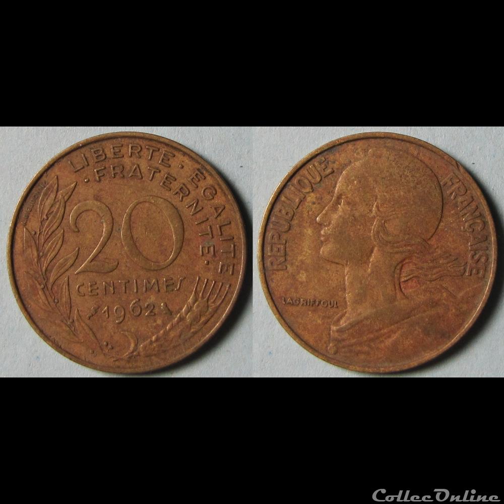 monnaie france moderne 20 centimes marianne 1962