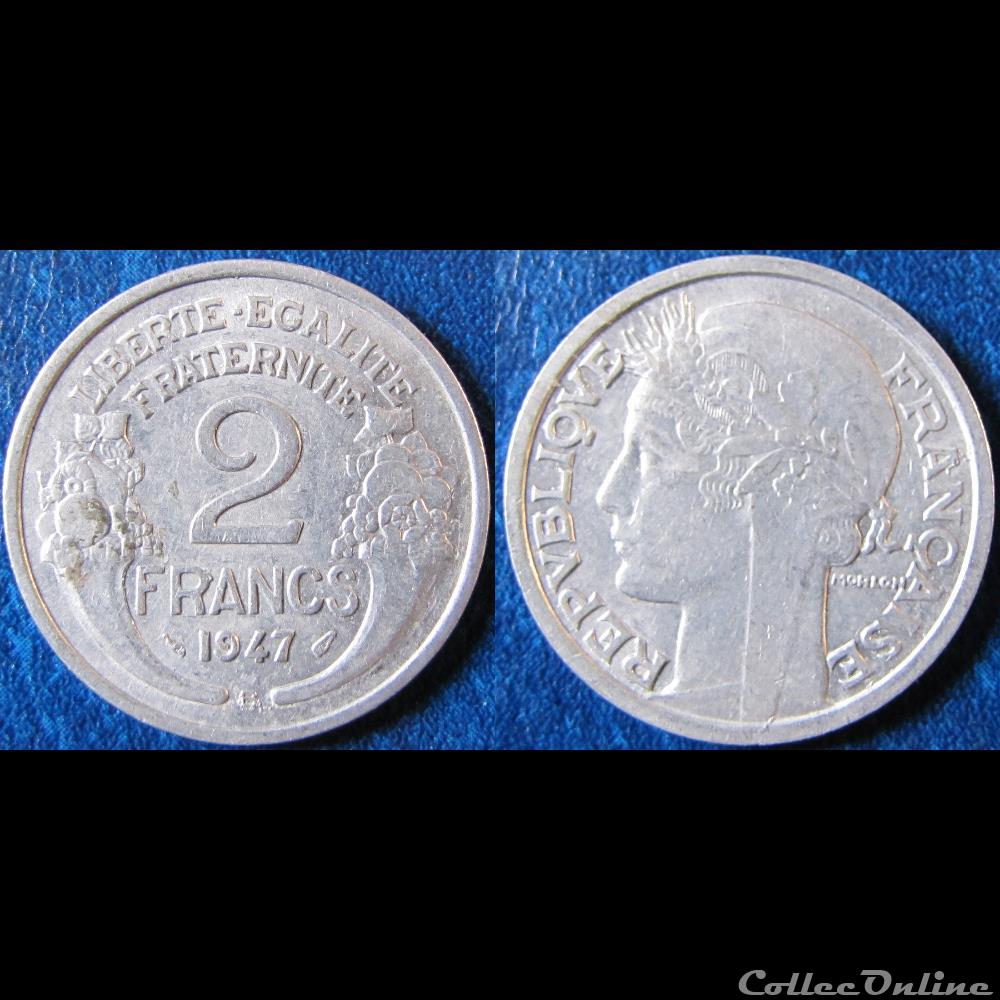 monnaie france moderne 2 francs morlon 1947 b