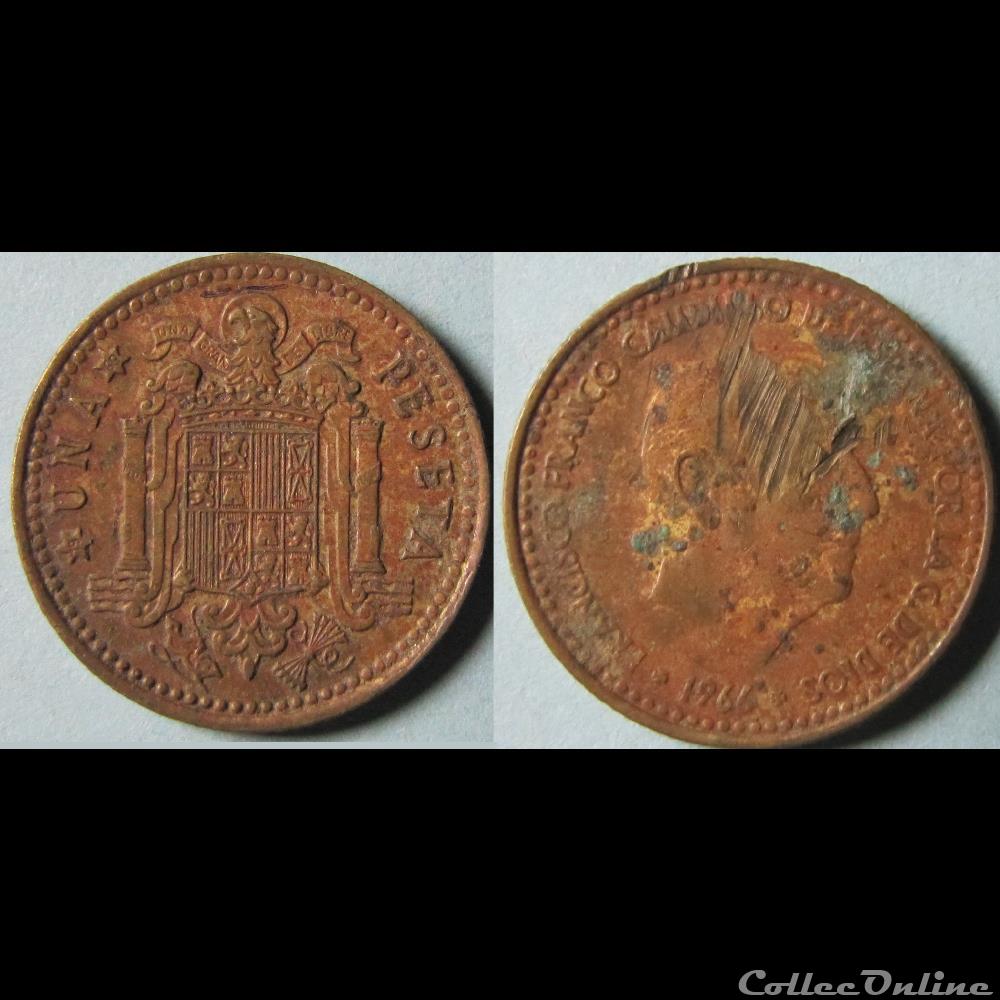 1 peseta Franco (2ème effigie) 1966 monnaie monde espagne 1 peseta franco 2eme effigie 1966
