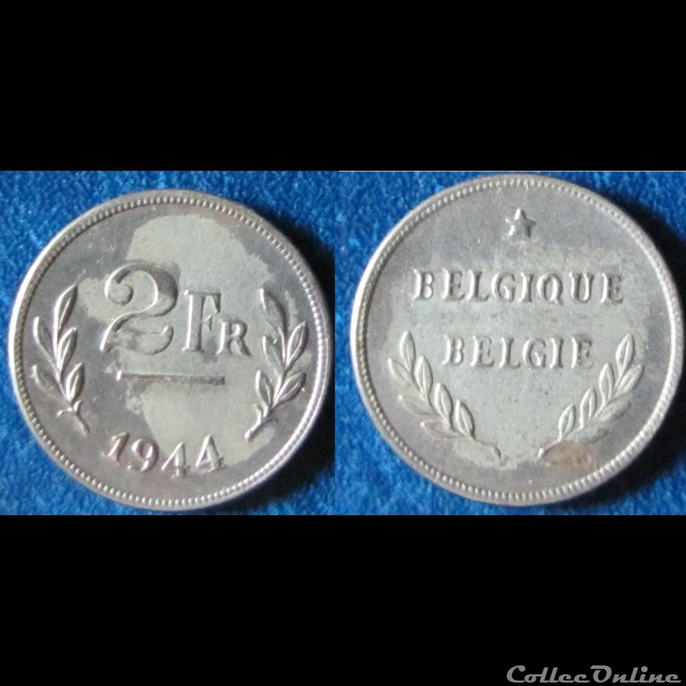 2 francs (type Libération) 1944 monnaie monde belgique 2 francs type liberation 1944