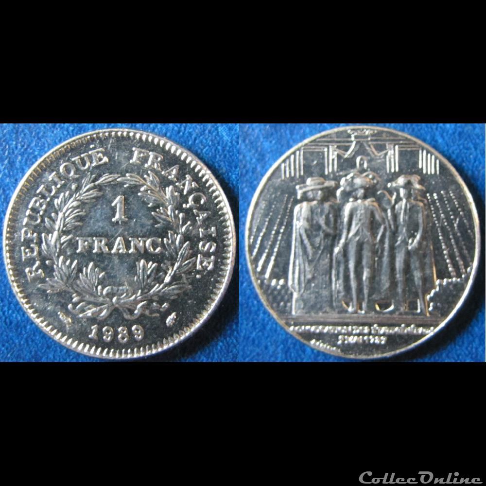 1 francs Etats Généraux 1989 monnaie france moderne 1 francs etats generaux 1989