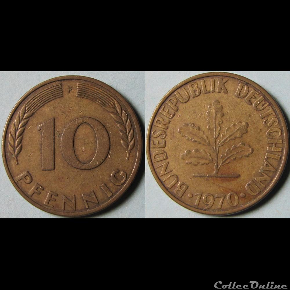 10 pfennig 1970 F monnaie monde allemagne 10 pfennig 1970 f