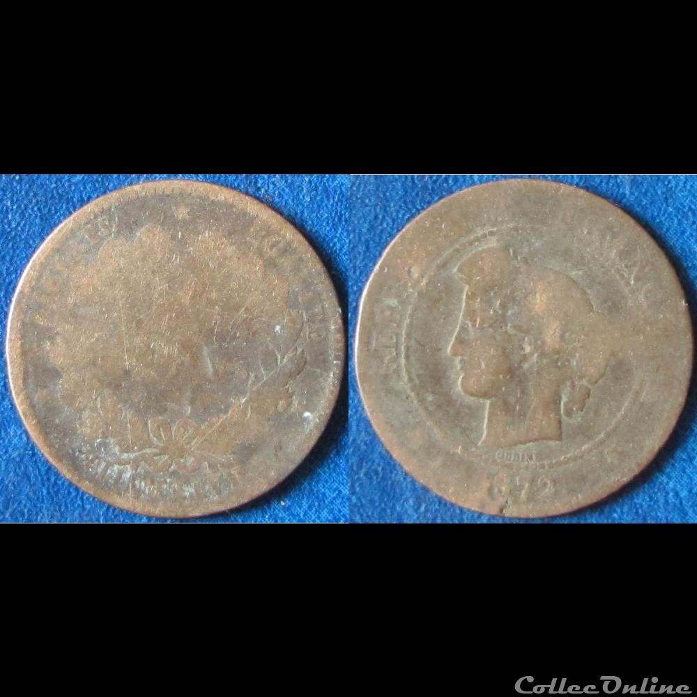 5 centimes Cérès 1872 (?) monnaie france moderne 5 centimes ceres 1872