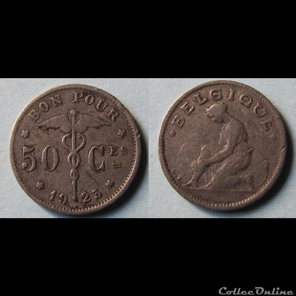 50 centimes type BONNETAIN 1923 monnaie monde belgique 50 centimes type bonnetain 1923