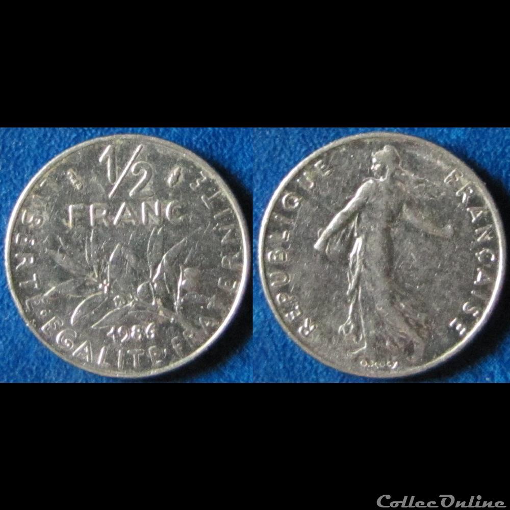 1/2 franc Semeuse 1986 monnaie france moderne 1 2 franc semeuse 1986