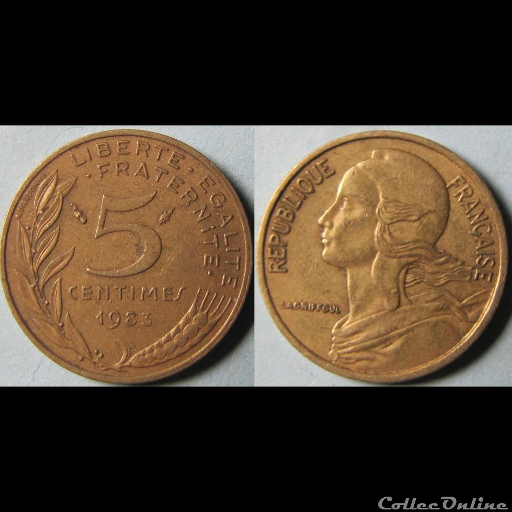 monnaie france moderne 5 centimes marianne 1983