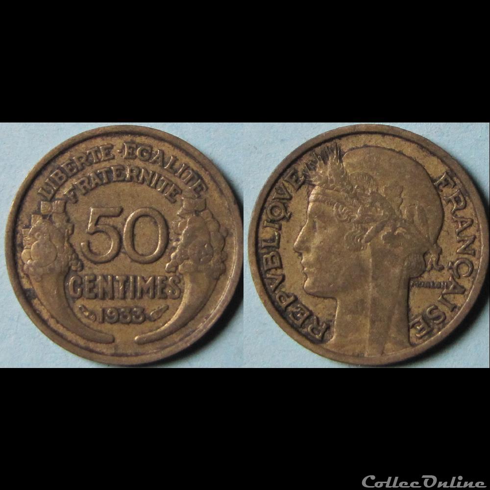 50 centimes Morlon (9 fermé) 1933 monnaie france moderne 50 centimes morlon 9 ferme 1933