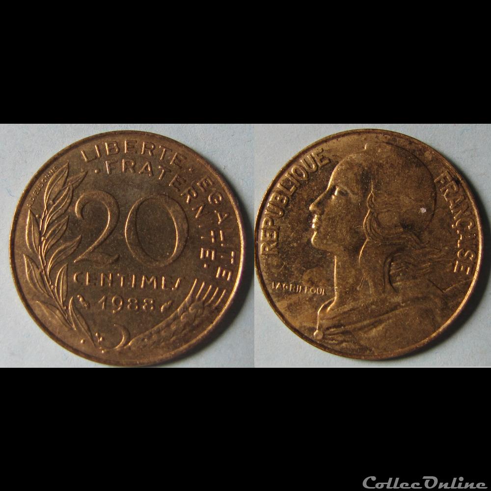 monnaie france moderne 20 centimes marianne 1988