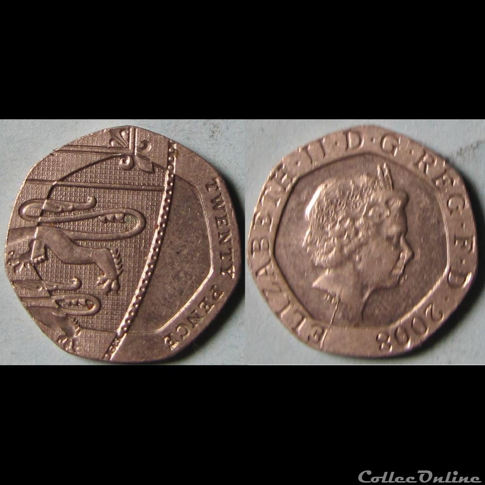20 pence Elizabeth II (4ème effigie, blason) 2008 monnaie monde royaume uni 20 pence elizabeth ii 4eme effigie blason 2008