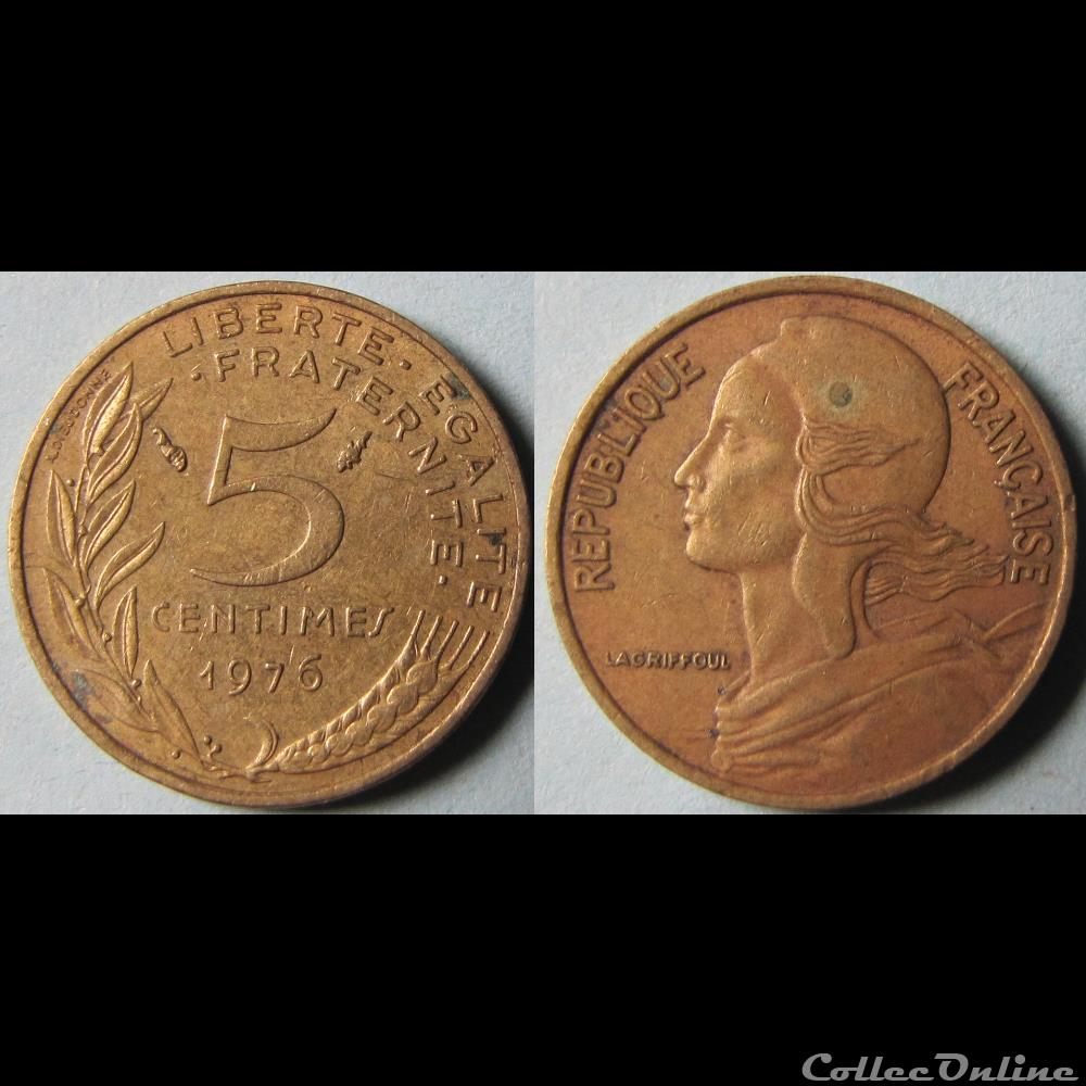 monnaie france moderne 5 centimes marianne 1976