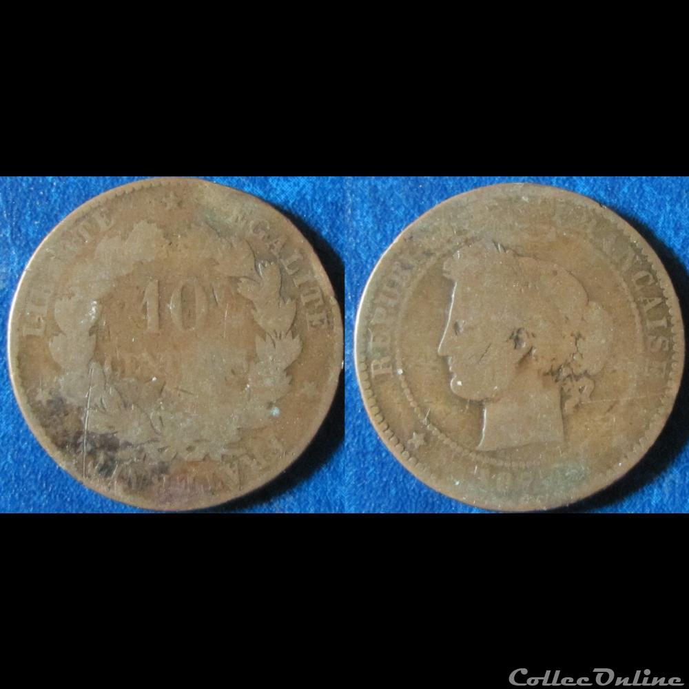 10 centimes Cérès 1877 (?) monnaie france moderne 10 centimes ceres 1877