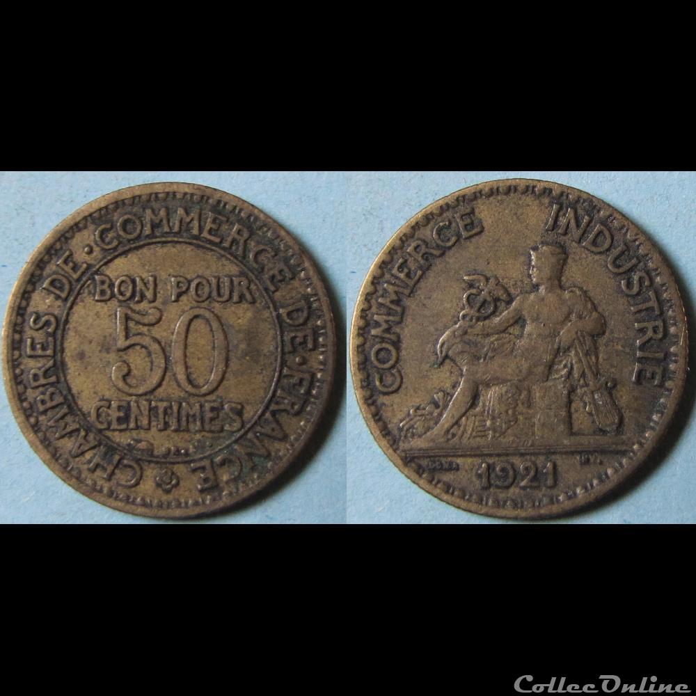 monnaie moderne 50 centimes chambres de commerce de france 1921