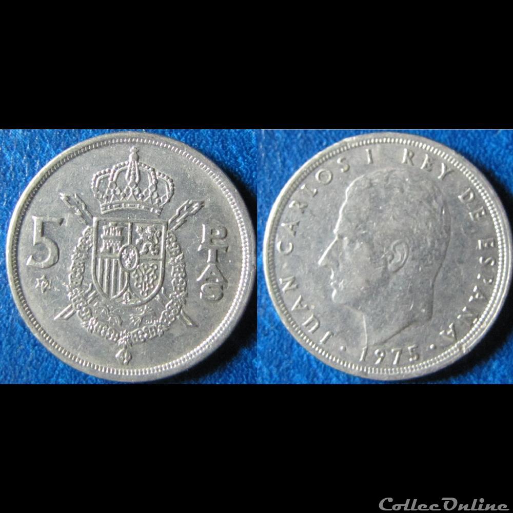 5 pesetas Juan Carlos I (étoile, 79) 1975 monnaie monde espagne 5 pesetas juan carlos i etoile 79 1975