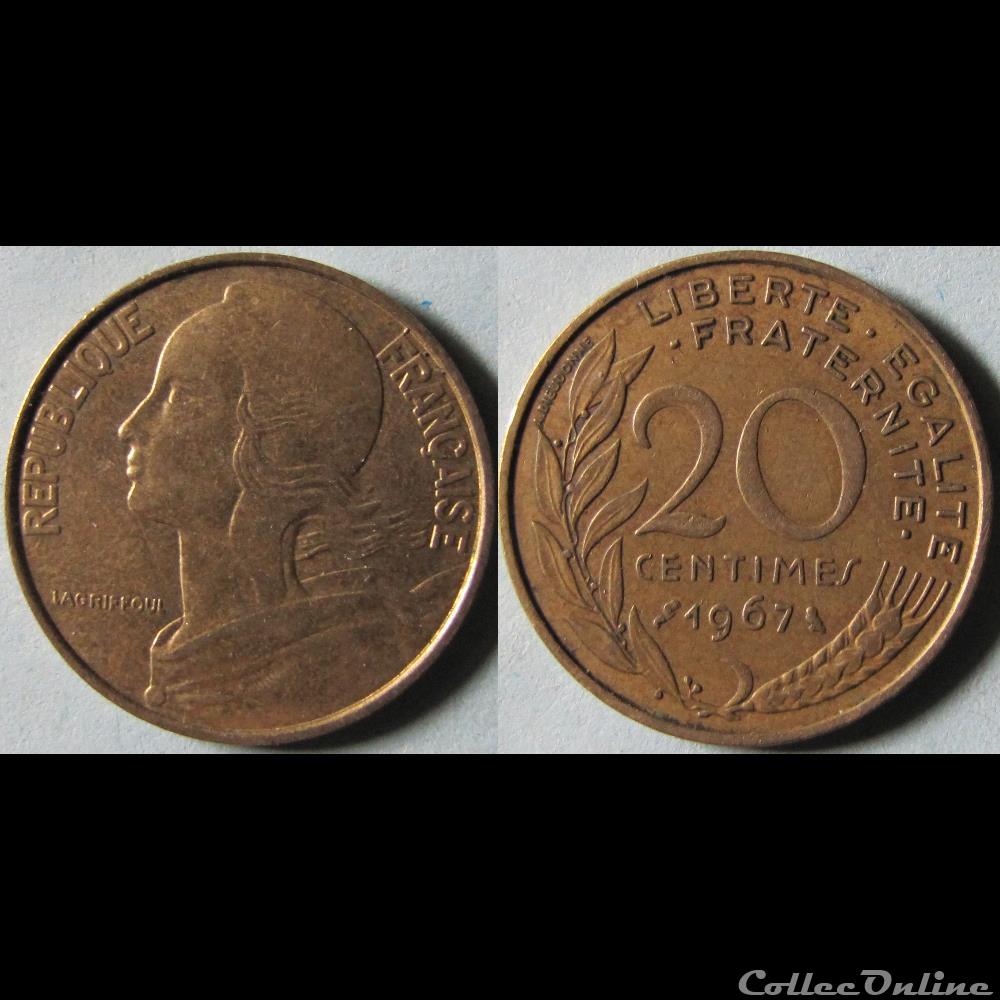 20 centimes Marianne 1967 Monedas Mundo Francia Cinquième République