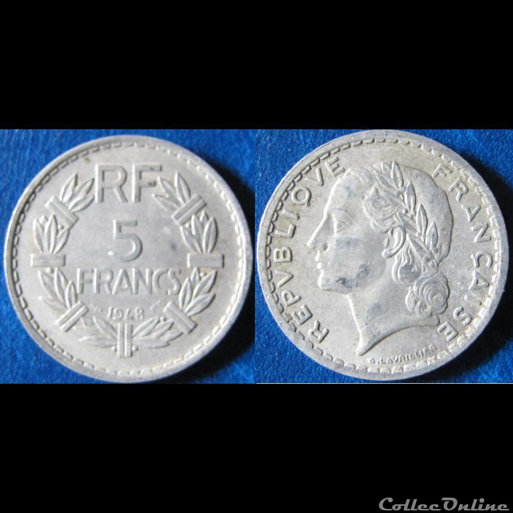 5 francs Lavrillier (aluminium) 1948 monnaie france moderne 5 francs lavrillier aluminium 1948