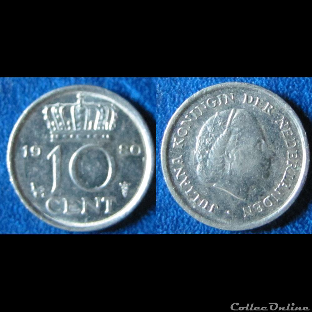 10 centimes Juliana 1980 monnaie monde pay ba 10 centimes juliana 1980