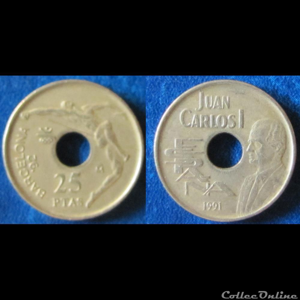 25 pesetas Barcelone '92 saut en hauteur 1991 monnaie monde espagne 25 pesetas barcelone92 saut en hauteur 1991